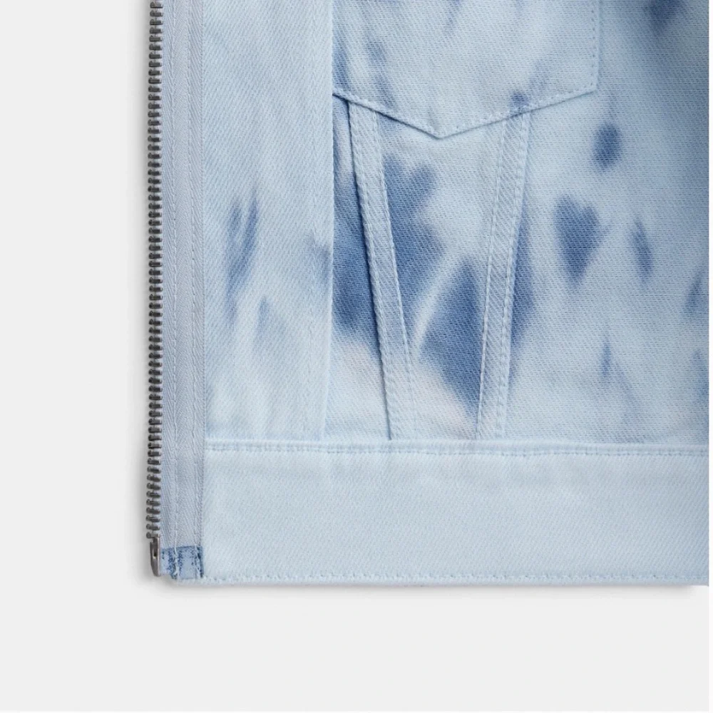 NWT Coach Acid Wash Denim Blue Jacket CU882